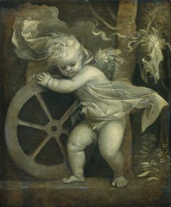 Cupido met het wiel van de tijd door Titian
