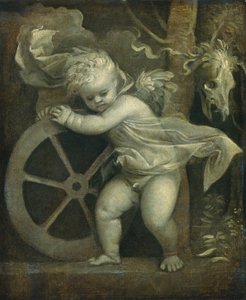 Cupido met het Rad van de Tijd door Titian