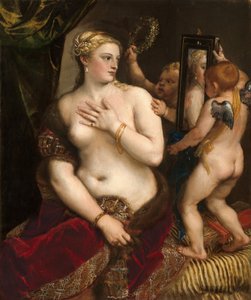 Venus met een Spiegel, ca. 1555 door Titian