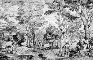 Landschap met saters