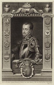 Portret van koning Filips II van Spanje door Tiziano Vecelli