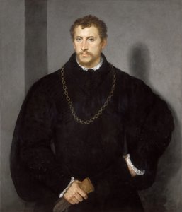 Portret van een jonge Engelsman Portret van een jonge man met grijze ogen, 1540-1545 door Tiziano Vecelli
