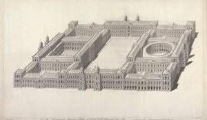 Paleis van Whitehall. De Charing Cross-kant.
