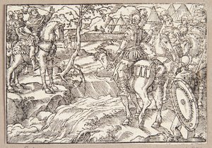 De ontmoeting tussen Hannibal en Scipio door Tobias Stimmer