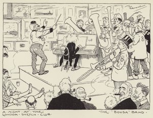 Een nacht in de London Sketch Club, De Bousa Band door Tom Browne