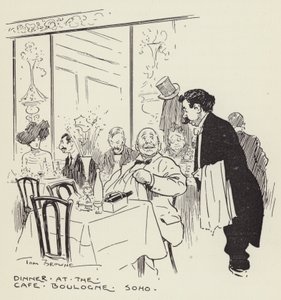 Diner in het Café, Boulogne, Soho door Tom Browne