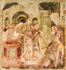 Legende van St. Ursula: Doop van de prins van Engeland door Tomaso da (late 15th century) Modena