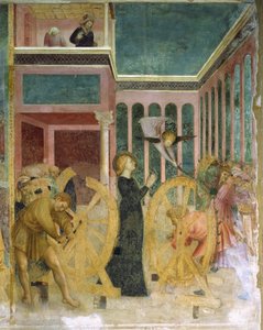 Sint Catharina gered door een Engel door Tommaso Masolino da Panicale
