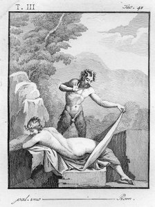 Satyr kleedt een nimf uit, 1804