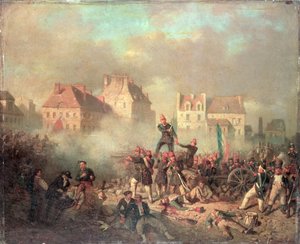 Een officier geeft het bevel om te vuren