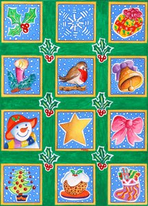 12 vierkanten voor Kerstmis door Tony Todd