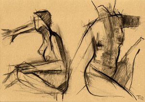 Abstracte vrouwelijke naakten door Tore Bahnson
