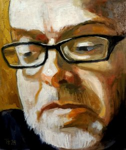 Zelfportret van een bebaarde man door Tore Bahnson
