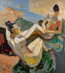 Liggende abstracte figuren