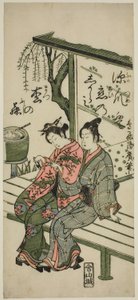Liefhebbers op een Veranda door Torii Kiyohiro