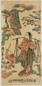 De Acteur Segawa Kikunojo I als Mizue Gozen in het stuk "Suehiro Izu Nikki," uitgevoerd in het Nakamura Theater in de elfde maand, 1745 (?) door Torii Kiyomasu II