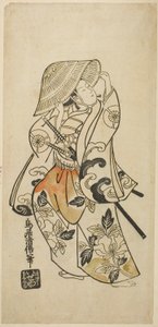 De acteur Tamazawa Saijiro in een onbekende rol door Torii Kiyomasu II