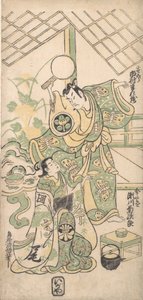 Scène uit een Gewijzigd Soga-spel door Torii Kiyomasu I