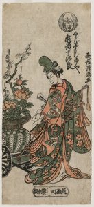 Kametani Jujiro als de Shirabyoshi-danser Yuya door Torii Kiyomitsu