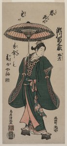 Segawa Kikunojo Roko met een paraplu door Torii Kiyomitsu