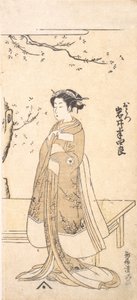 De vierde Imai Hanshiro in de rol van O Hatsu in Sakaicho Soga Nendaiki, 2e maand, 1771