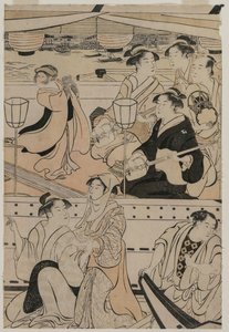 Boottocht op de Sumida-rivier, 1789 door Torii Kiyonaga