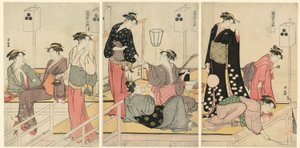 Afkoelen in de Avond bij Shijogawara door Torii Kiyonaga
