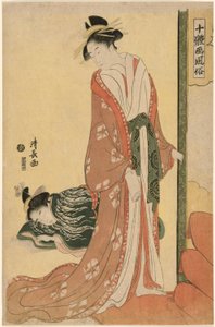 Courtisane die naar Bed Gaat, uit de serie "Tien Soorten Schoonheden in Afbeeldingen" door Torii Kiyonaga