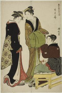 Bloemen van het Doteshita-district door Torii Kiyonaga