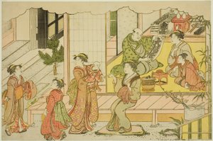 Het Magazijn Openen (Kurabiraki), uit het geïllustreerde boek "Kleuren van de Drievoudige Dageraad (Saishiki mitsu no asa)"