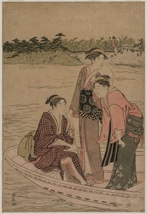 Passagiers in een Veerboot op de Sumida-rivier