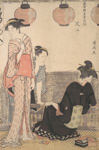 Scène in Nakasu, een district van Edo, 1783 door Torii Kiyonaga