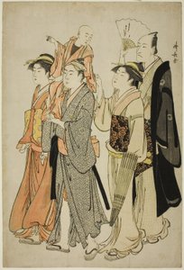 De Acteur Ichikawa Danjuro V en zijn familie, uit een ongetitelde serie van vier prenten die Acteurs in hun privéleven tonen door Torii Kiyonaga