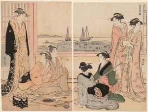 De vierde maand, uit de serie "Twaalf maanden in het zuiden (Minami juni ko)" door Torii Kiyonaga