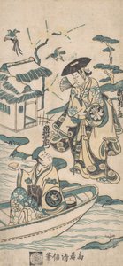 Scène uit een drama, waarschijnlijk Musume Dojoji door Torii Kiyonobu I