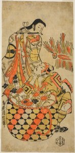 De acteurs Ichikawa Danjuro II en Ichikawa Monnosuke I