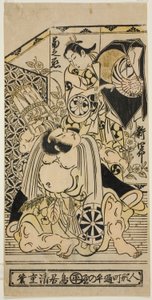 De acteurs Anegawa Shinshiro I en Segawa Kikunojo I door Torii Kiyoshige