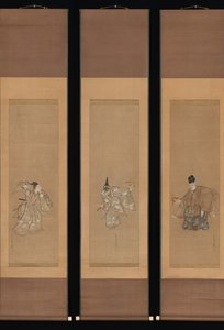 De Gelukkige Noh Dans Okina door Toriyama Sekien