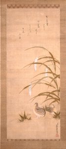 Kwartel en gierst door Tosa Mitsunari