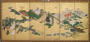 Het Verhaal van Genji, hoofdstuk 2: Bezoek van Prins Genji aan Utsusemi door Tosa Mitsuoki