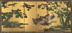 Pauwen en Feniksen, eind 1500s door Tosa Mitsuyoshi