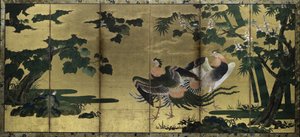 Feniksen en Paulownia, eind 1500s door Tosa Mitsuyoshi