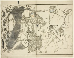 De Acteurs Arashi Ryuzo en Morita Kanya VIII, 1794 door Toshusai Sharaku
