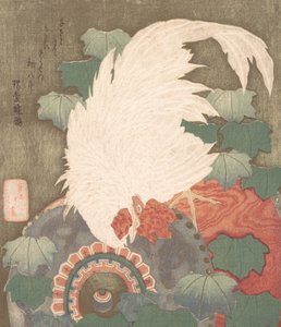 Haan op Trommel door Totoya Hokkei