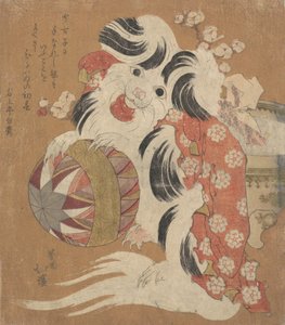 Surimono-kalender voor het Jaar van de Hond, 1814 door Totoya Hokkei
