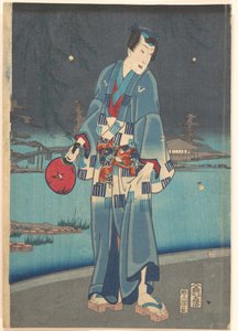 Moderne Genji - Het bekijken van vuurvliegjes (Imayō Genji Shiken Hotaru Asobi) door Toyohara Kunichika