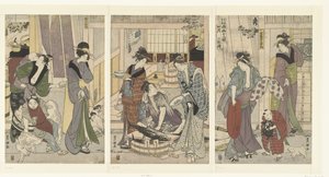 Visverkoper door Toyokuni (II) , Utagawa