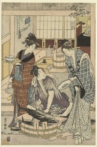 Visverkoper door Toyokuni (II) , Utagawa
