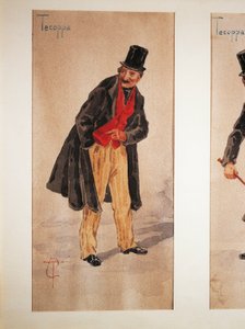 Karakter van Tecoppa gecreëerd door Milanese acteur Edoardo Ferravilla in 1874, aquarel