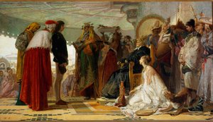 De Venetiaanse navigator Marco Polo voor de grote Qubilai